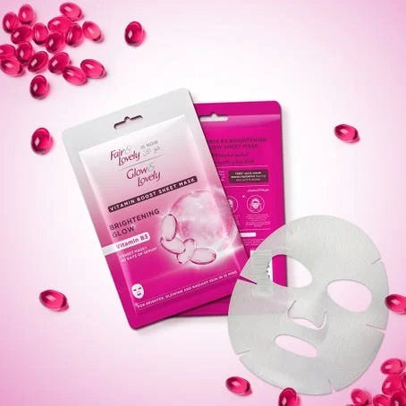 قناع ورقي مرطب ومعزز بالفيتامينات من GLOW &amp; LOVELY لبشرة ناعمة ورطبة مع فيتامين E 20 جرام