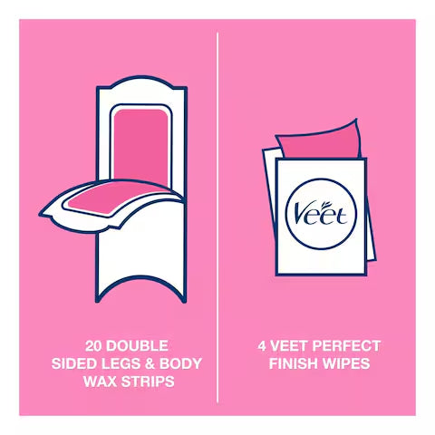 شرائح شمع فيت للبشرة الحساسة سهلة الاستخدام للجسم والساقين - 40 قطعة