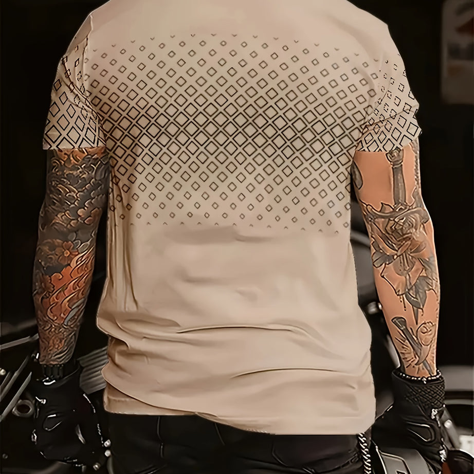 MEN'S POLYSTER STRETCH BLEND CASUAL SHORT SLEEVE T-SHIRT