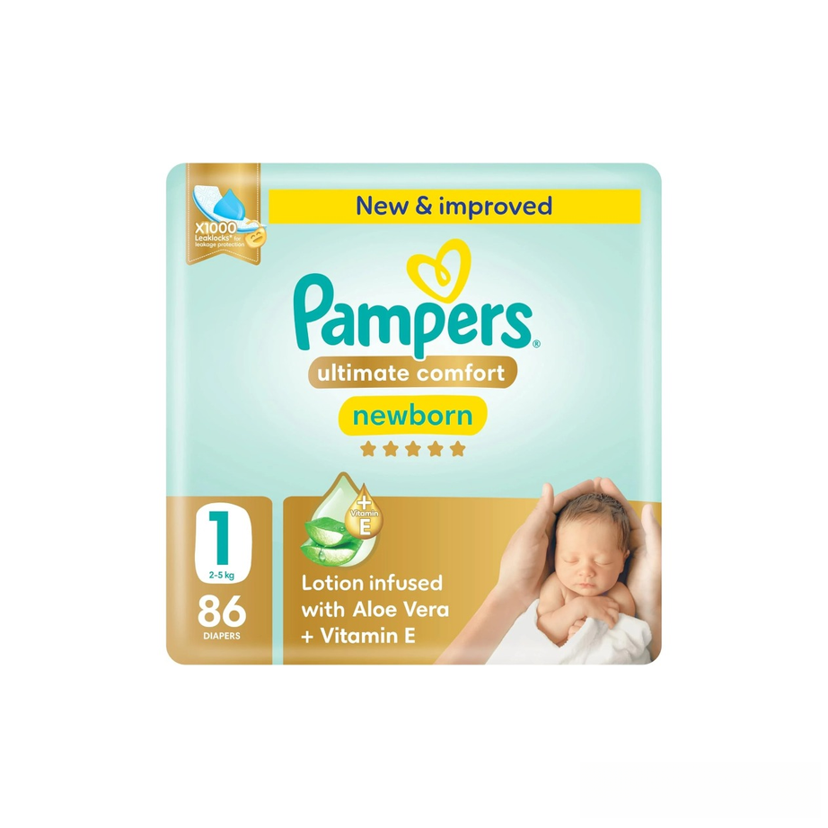PAMPERS ULTIMATE COMFORT NEWBORN TAPED DIAPER SIZE 1