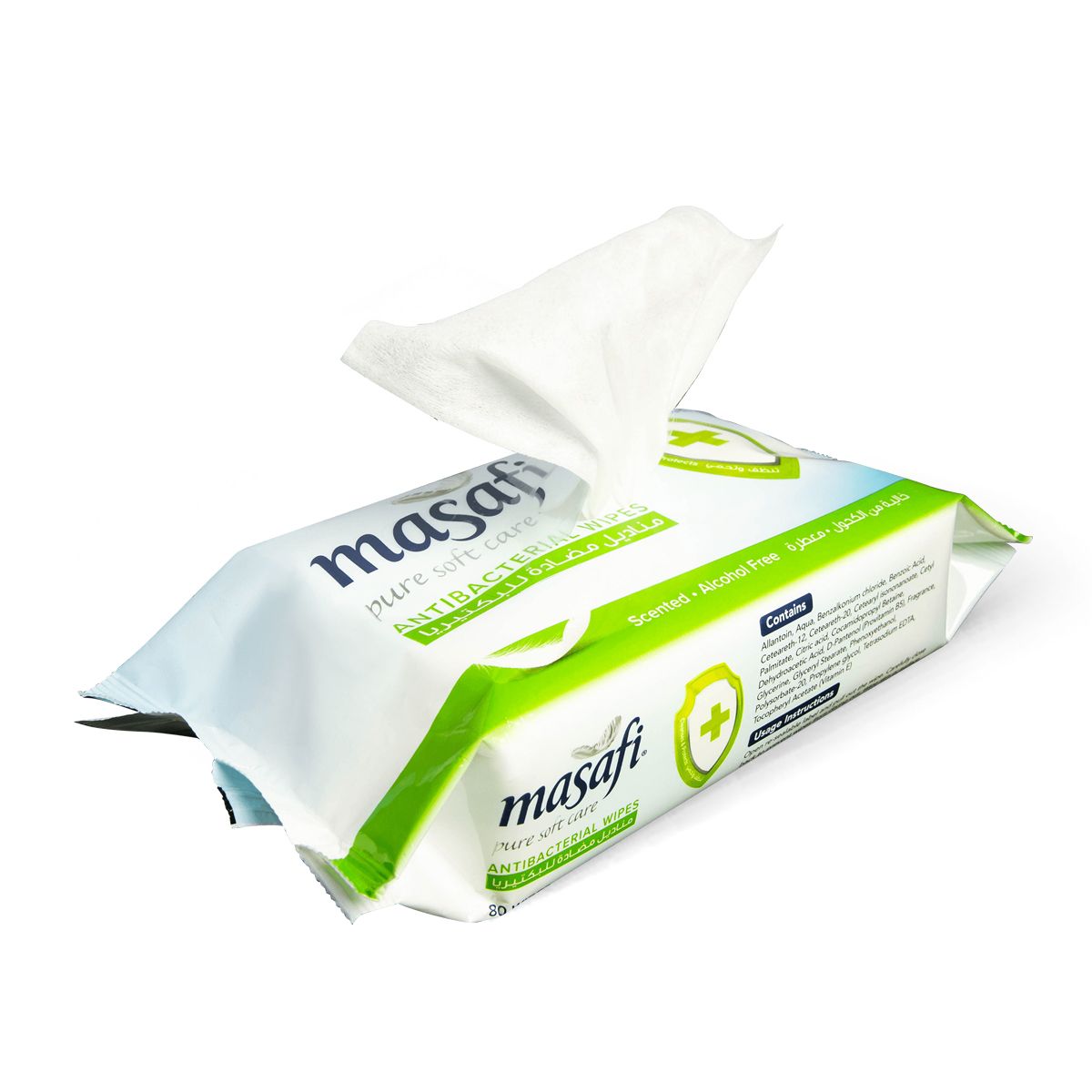 مناديل مبللة معطرة مضادة للبكتيريا من مسافي عبوة من 80 منديل