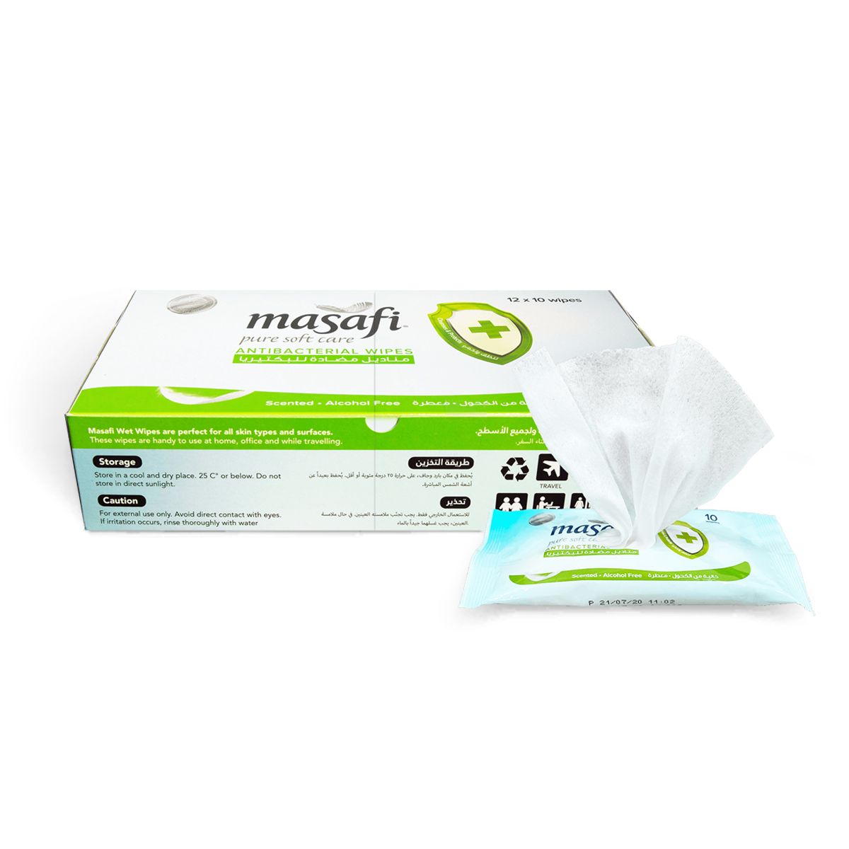 مناديل مسافي المضادة للبكتيريا 10 مناديل