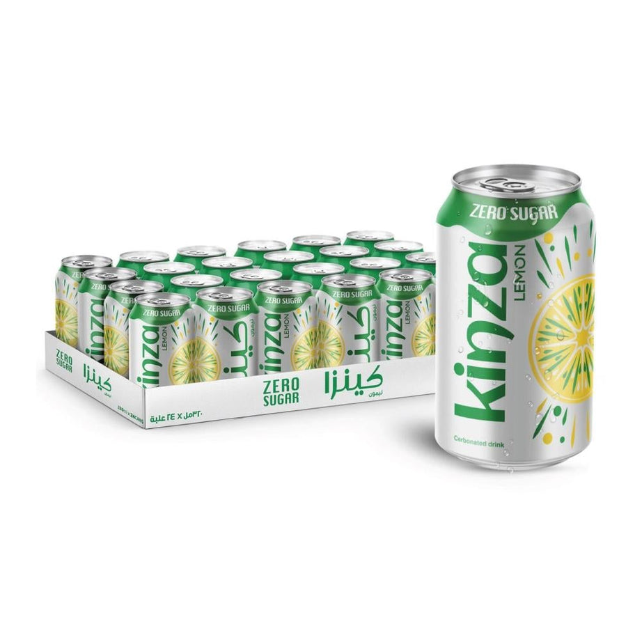 KINZA ZERO SUGAR LEMON CARBONATED DRINK