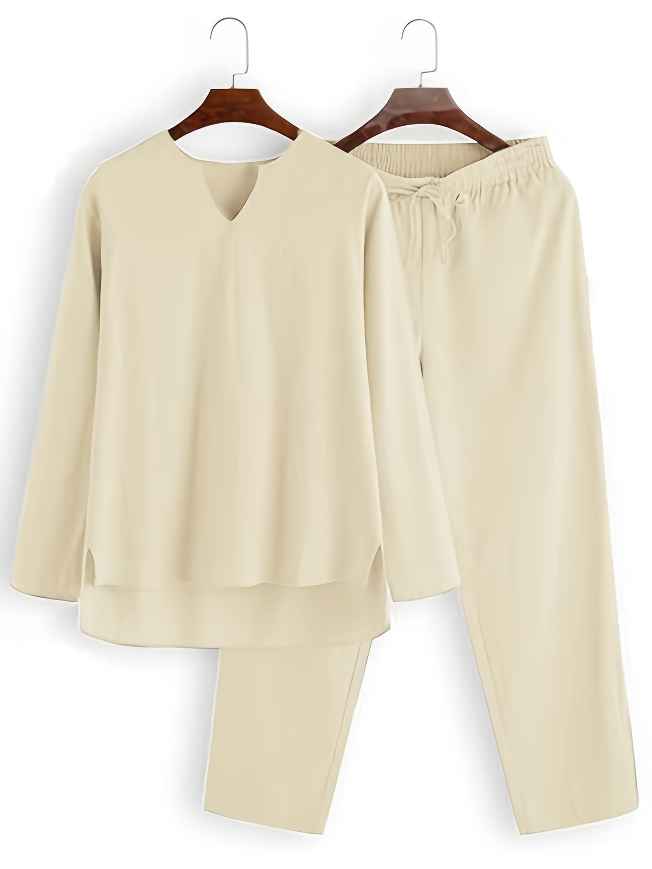 MEN'S OUTDOOR COOL 2 PIECE LONG SLEEVE HENLEY SHIRT & PANT SET