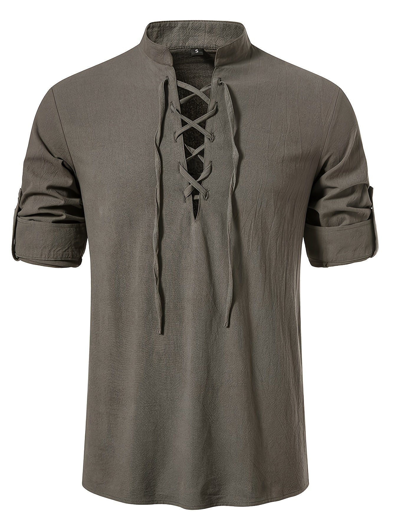 MEN'S HIPPIE COTTON STAND-UP COLLAR SHIRT