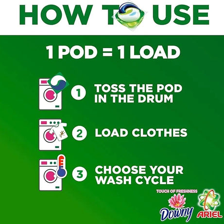 ARIEL DOWNY 3 IN 1 WASHING LIQUID PODS