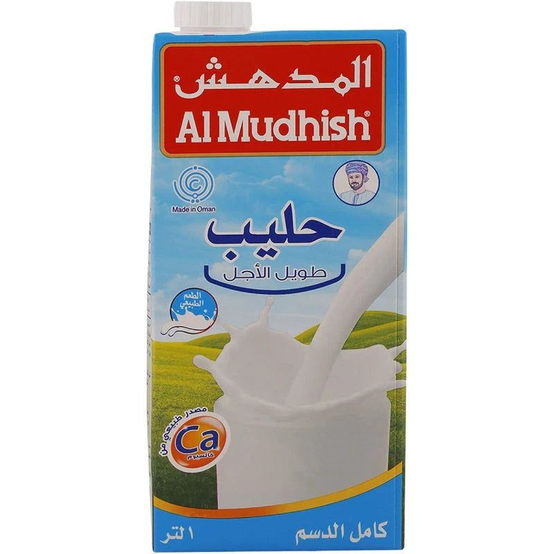 AL MUDHISH NATURAL TASTE FULL FAT MILK 1 LTR