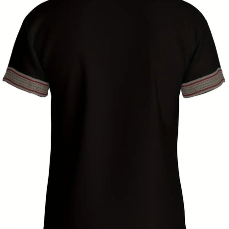 MEN'S STYLISH GEOMETRIC DESIGN POLYESER BLEND HALF SLEEVE T-SHIRT