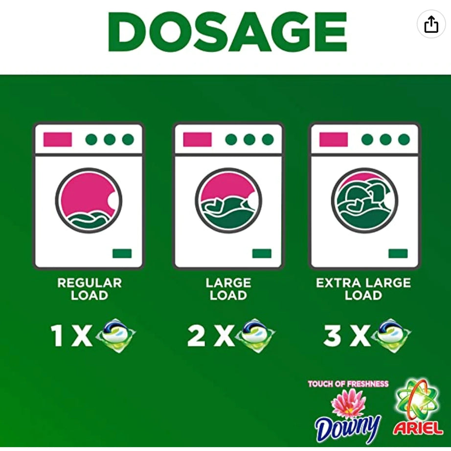 ARIEL DOWNY 3 IN 1 WASHING LIQUID PODS