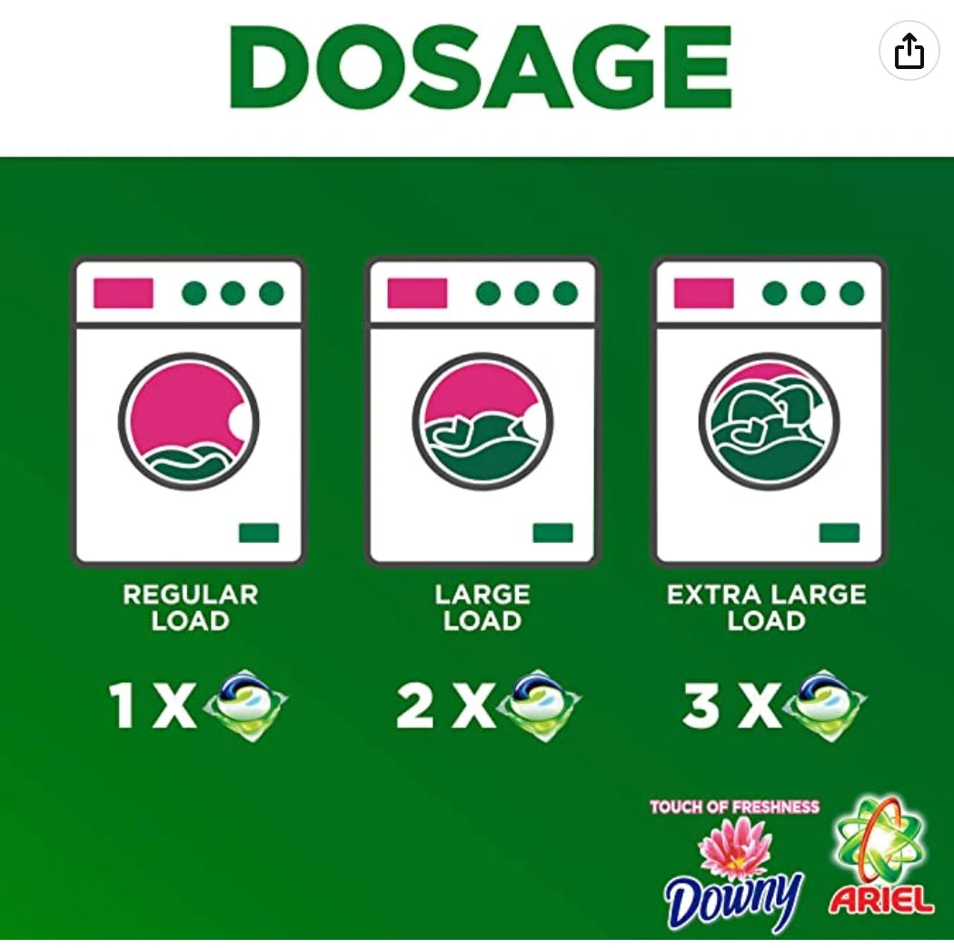 ARIEL DOWNY 3 IN 1 WASHING LIQUID PODS