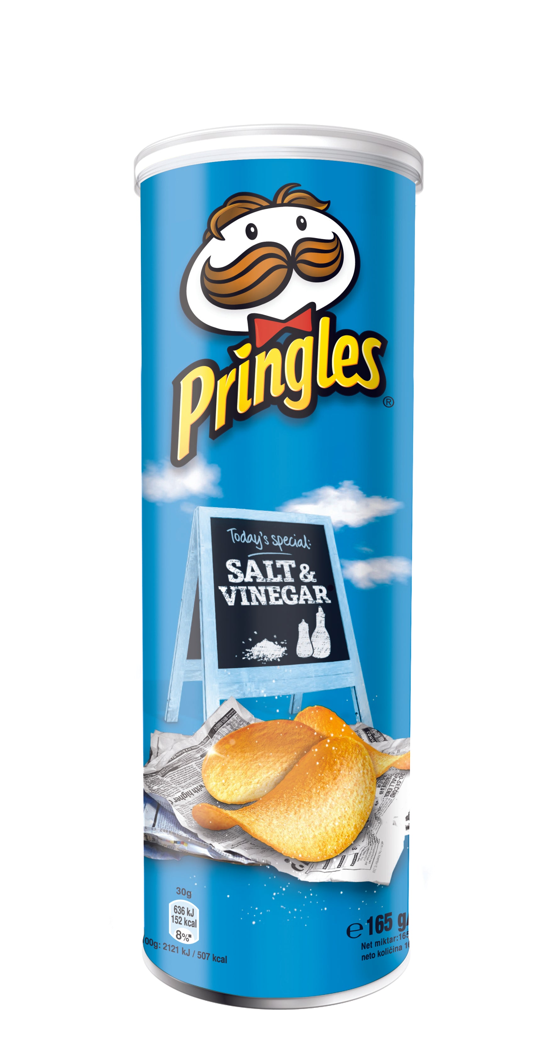 PRINGLES SALT & VINEGAR FLAVOURED CRISPS