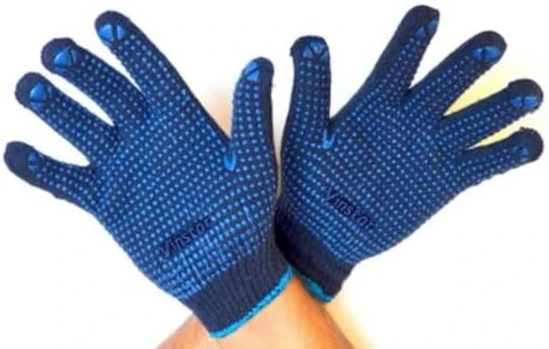 VINSTAR AUTOCARE HAND GLOVES DOTTED COTTON  FOR INDUSTRIAL AND INDOOR USE 12 PAIRS PACK