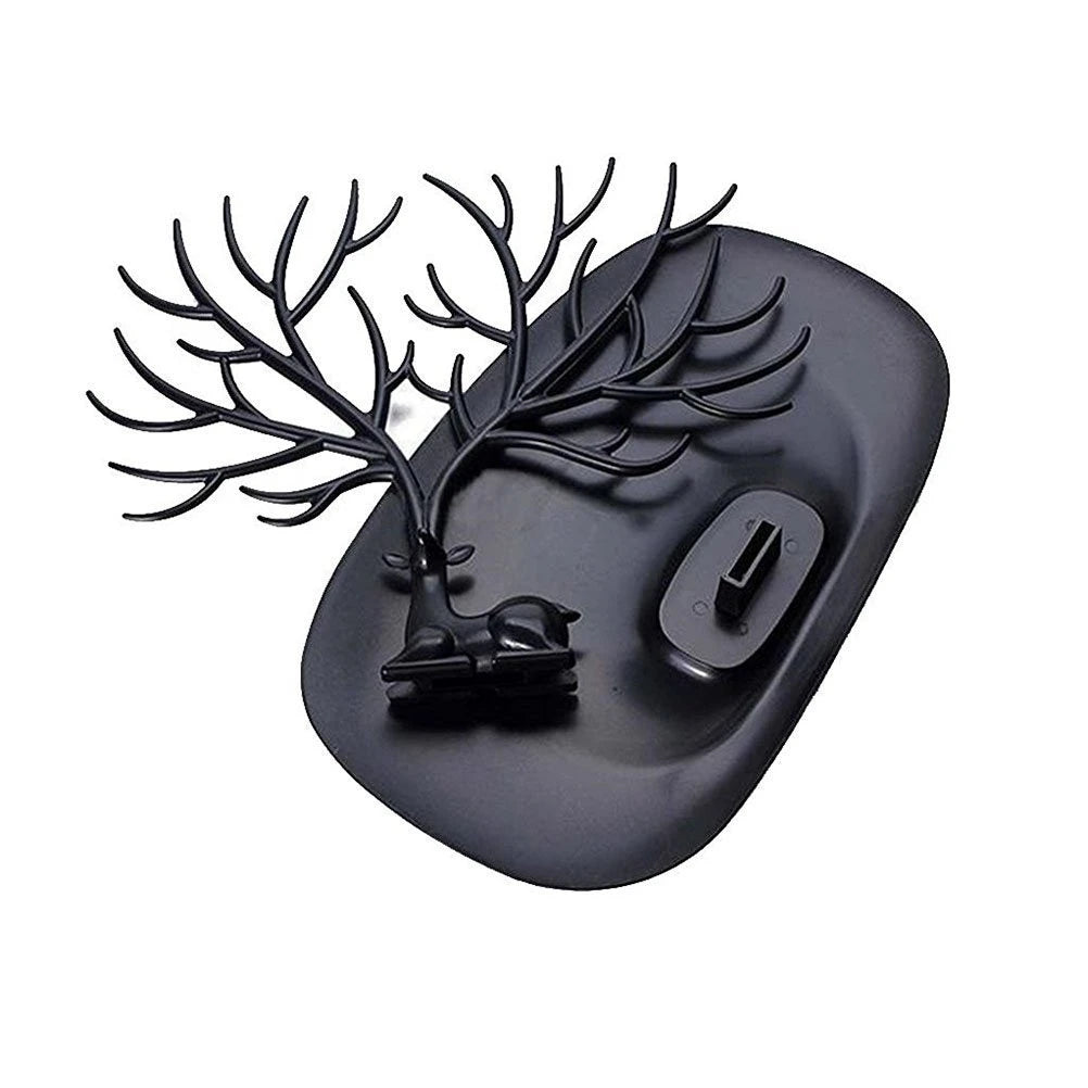 منظم مجوهرات بتصميم قرن الغزال مع صينية سفلية