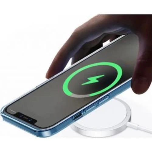 محول WIWU MAGSAFE اللاسلكي العالمي QI المغناطيسي الأبيض بقوة 15 وات