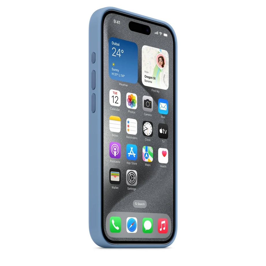 جراب سيليكون ماج سيف لجهاز ابل ايفون 15 برو - ازرق شتوي