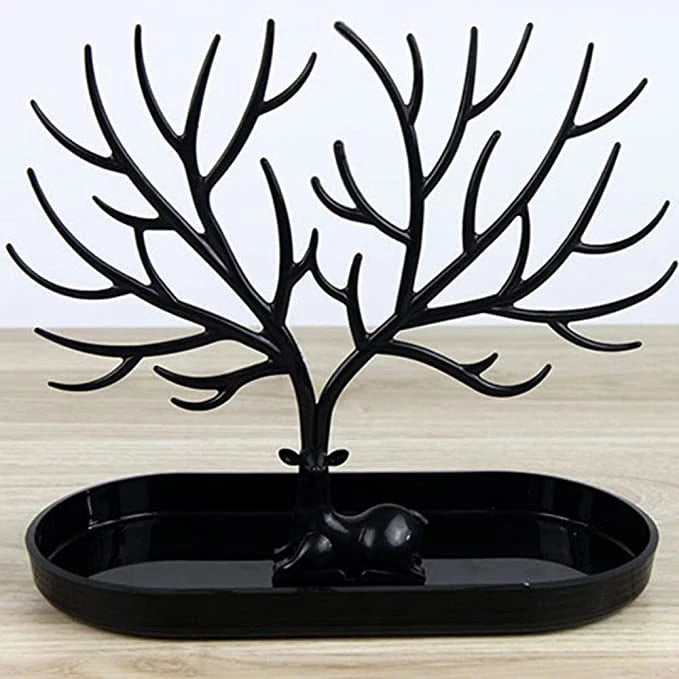 منظم مجوهرات بتصميم قرن الغزال مع صينية سفلية