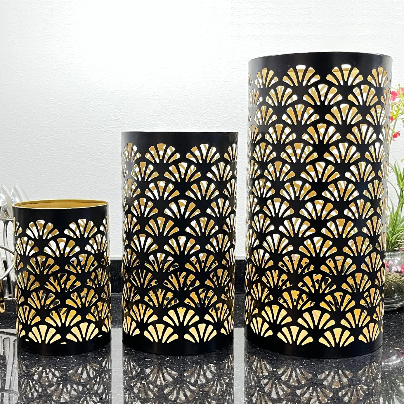 SOUQ DESIGNS CANDLE HOLDERS LANTERN 3 PCS SET