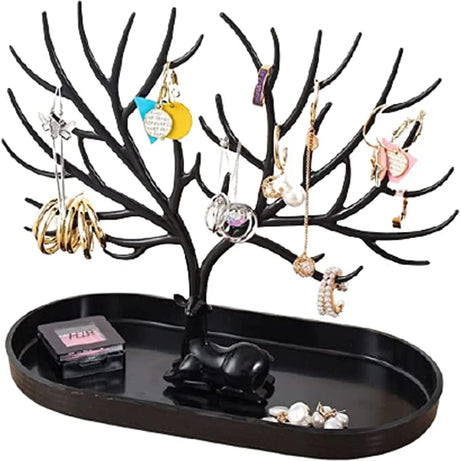 منظم مجوهرات بتصميم قرن الغزال مع صينية سفلية