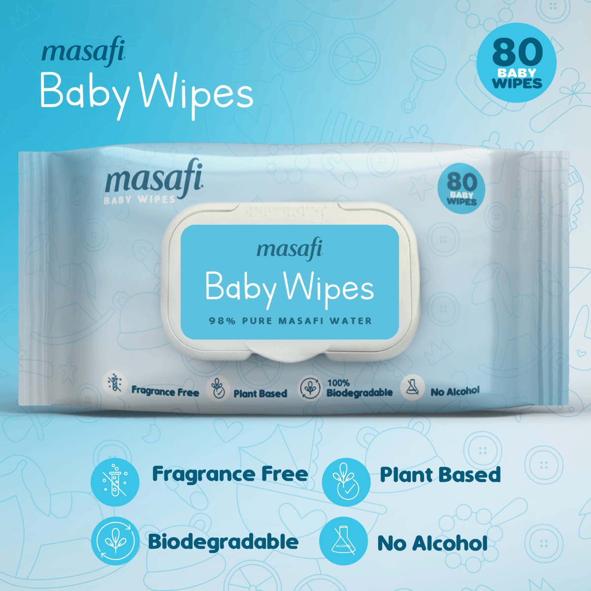 MASAFI BABY WIPES 80 SHEETS